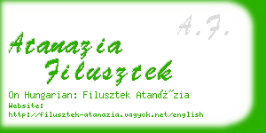 atanazia filusztek business card